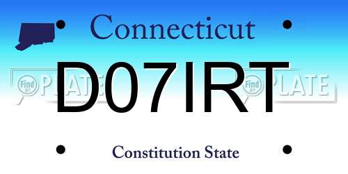 D07IRT Connecticut License Plate