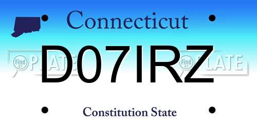 D07IRZ Connecticut License Plate