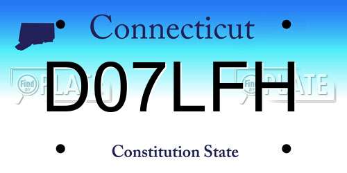 D07LFH Connecticut License Plate