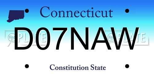 D07NAW Connecticut License Plate