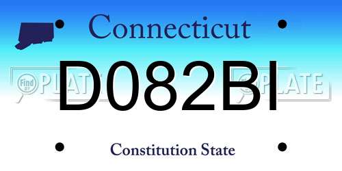 D082BI Connecticut License Plate