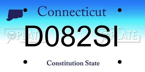 D082SI Connecticut License Plate