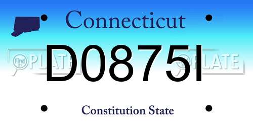 D0875I Connecticut License Plate