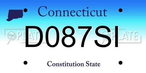 D087SI Connecticut License Plate