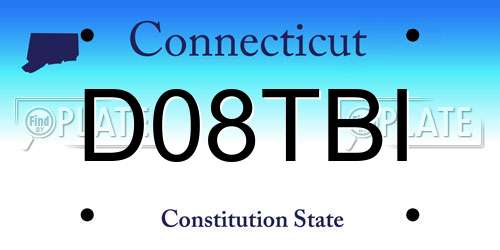 D08TBI Connecticut License Plate