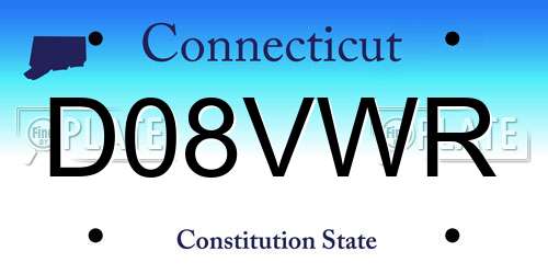 D08VWR Connecticut License Plate