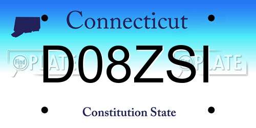 D08ZSI Connecticut License Plate
