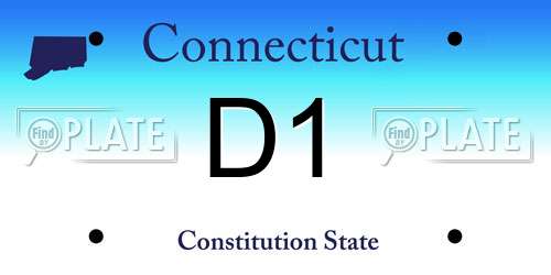 D1 Connecticut License Plate