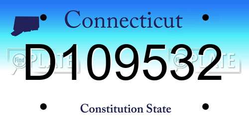 D109532 Connecticut License Plate