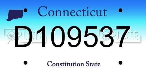 D109537 Connecticut License Plate