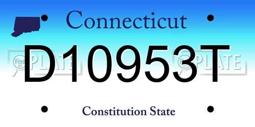 D10953T Connecticut License Plate