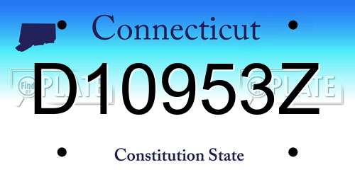 D10953Z Connecticut License Plate