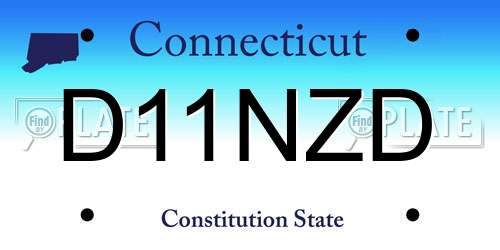 D11NZD Connecticut License Plate