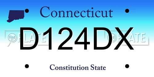 D124DX Connecticut License Plate