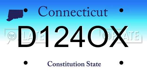 D124OX Connecticut License Plate