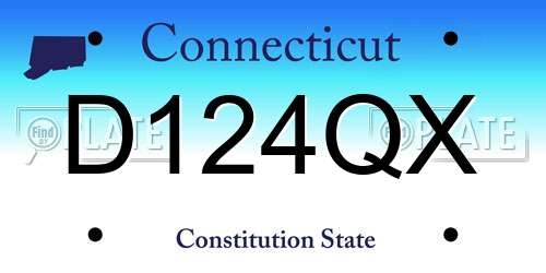 D124QX Connecticut License Plate