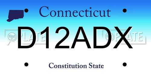 D12ADX Connecticut License Plate