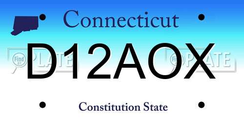 D12AOX Connecticut License Plate