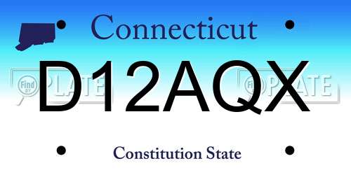 D12AQX Connecticut License Plate