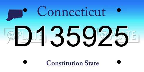 D135925 Connecticut License Plate