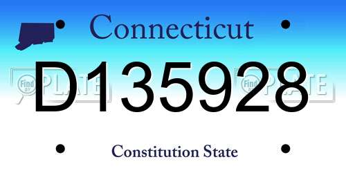 D135928 Connecticut License Plate