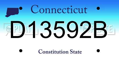 D13592B Connecticut License Plate