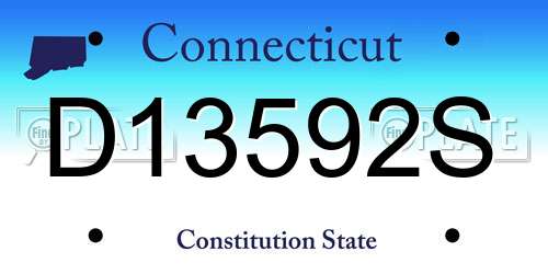 D13592S Connecticut License Plate