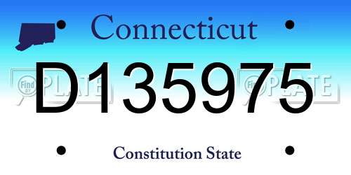 D135975 Connecticut License Plate