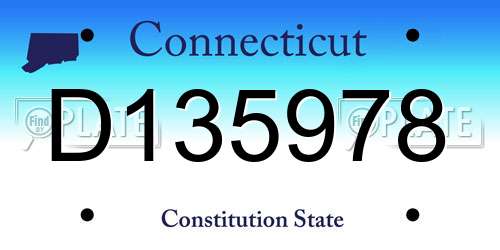D135978 Connecticut License Plate