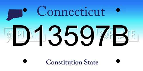 D13597B Connecticut License Plate