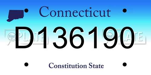D136190 Connecticut License Plate