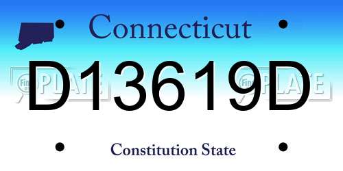 D13619D Connecticut License Plate