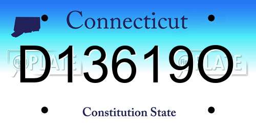 D13619O Connecticut License Plate