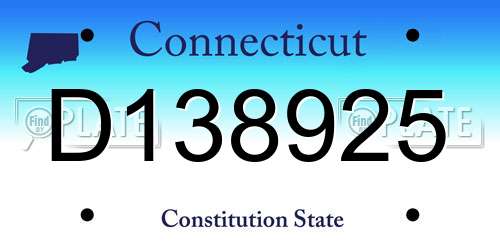 D138925 Connecticut License Plate