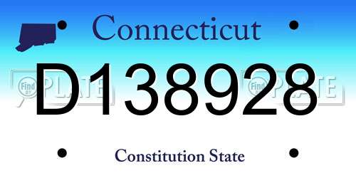 D138928 Connecticut License Plate