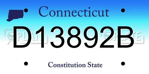 D13892B Connecticut License Plate