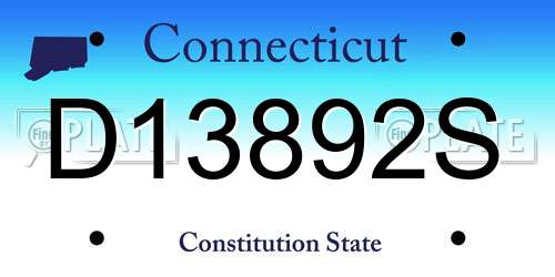 D13892S Connecticut License Plate