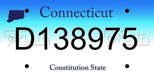 D138975 Connecticut License Plate