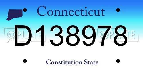 D138978 Connecticut License Plate