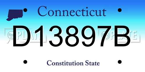 D13897B Connecticut License Plate