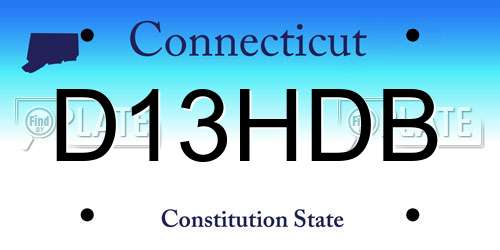 D13HDB Connecticut License Plate