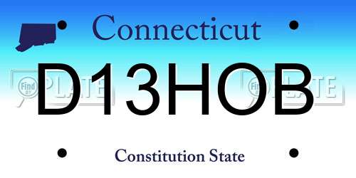 D13HOB Connecticut License Plate