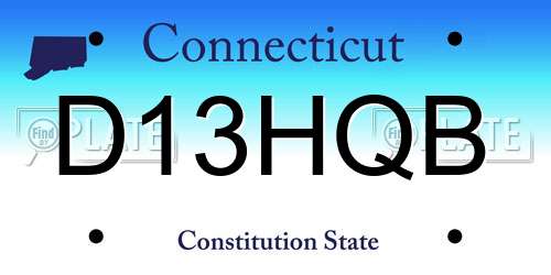 D13HQB Connecticut License Plate