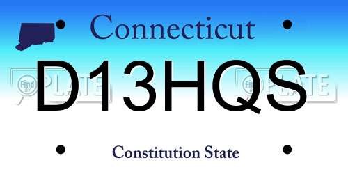 D13HQS Connecticut License Plate