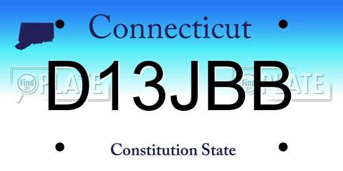 D13JBB Connecticut License Plate