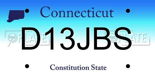 D13JBS Connecticut License Plate