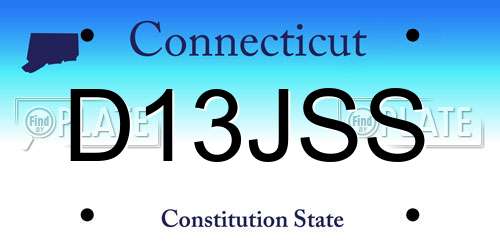 D13JSS Connecticut License Plate