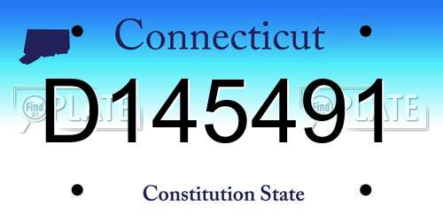 D145491 Connecticut License Plate