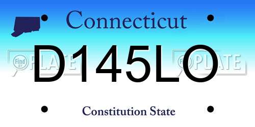 D145LO Connecticut License Plate