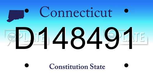 D148491 Connecticut License Plate
